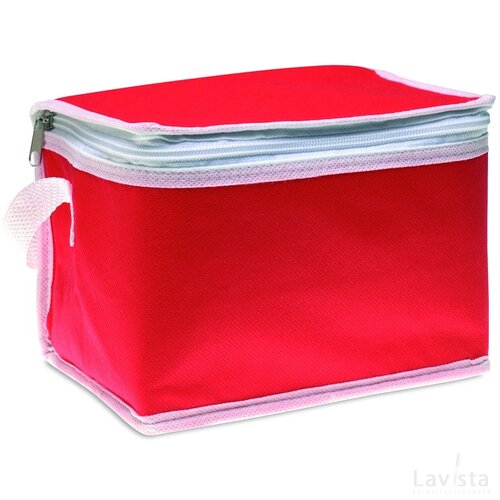 Koeltas voor 6 blikjes Promocool rood
