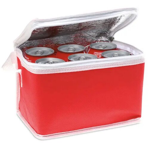 Koeltas voor 6 blikjes Promocool rood