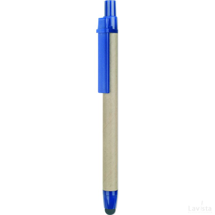Gerecycled kartonnen touch pen Recytouch blauw