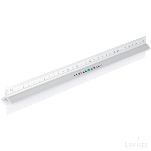 Aluminium driehoeks liniaal zilver