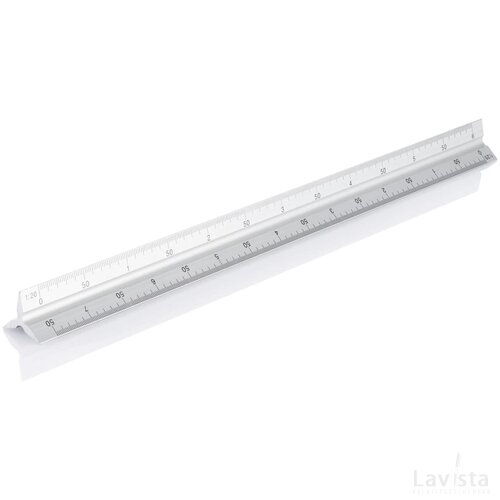 Aluminium driehoeks liniaal zilver