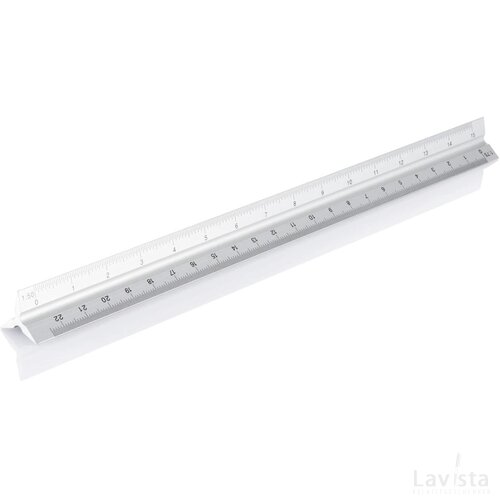 Aluminium driehoeks liniaal zilver