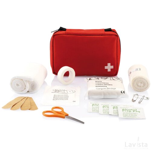 Verzendbare eerste hulp set rood