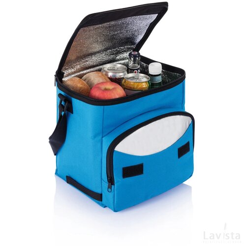 Opvouwbare koeltas blauw, zilver