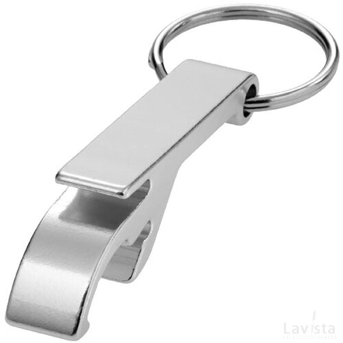 Sleutelhanger met fles- en blikopener Zilver