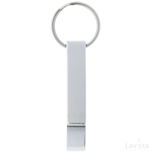 Sleutelhanger met fles- en blikopener Zilver