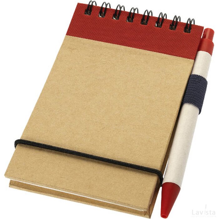 Zuse notitieboek met pen Naturel,Rood Naturel, Rood Naturel/Rood