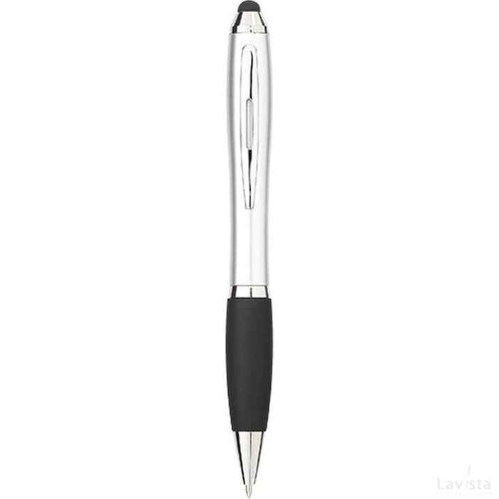 Nash stylus balpen met gekleurde houder en zwarte grip Zilver,Zwart Zilver, Zwart Zilver/Zwart