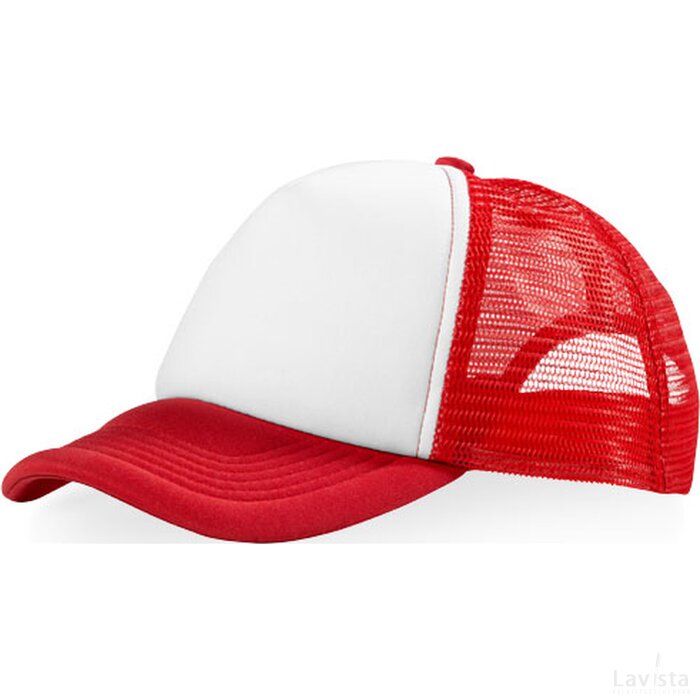 Trucker 5 panel cap Rood,Wit Rood, Wit Rood/Wit