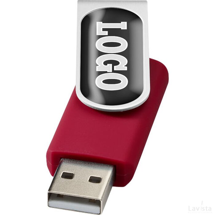 Rotate doming USB 2GB Rood,Zilver Rood, Zilver Rood/Zilver