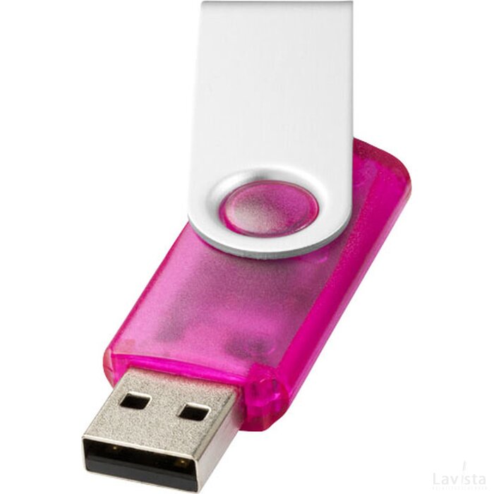 Rotate translucent USB 4GB Roze Magenta