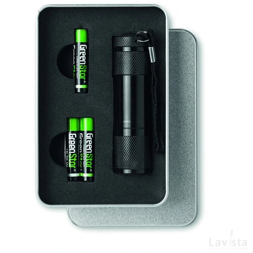 Aluminium led zaklamp Led plus zwart