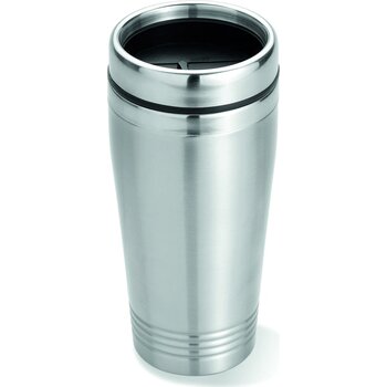 Dubbelwandige reisbeker 400 ml Rodeodrive mat zilver