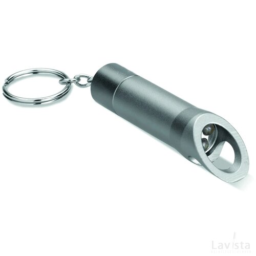 Metalen sleutelhanger met led Litop donker grijs