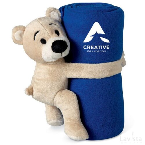 Fleece deken met beer Manta blauw