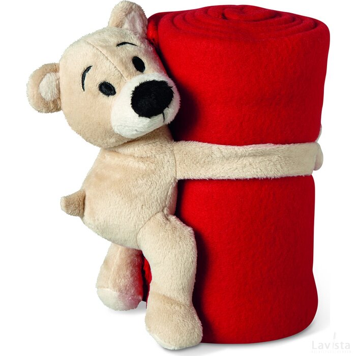 Fleece deken met beer Manta rood