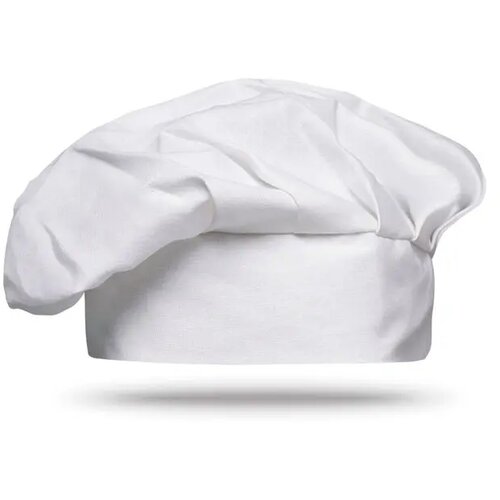 Katoenen koksmuts met klittenbandsluiting Wit