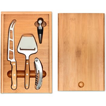 Kaas- en wijnset Wine&cheese hout
