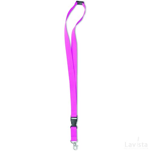 Lanyard, metalen haak. 20 mm Lany fuchsia