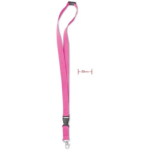 Lanyard, metalen haak. 20 mm Lany fuchsia