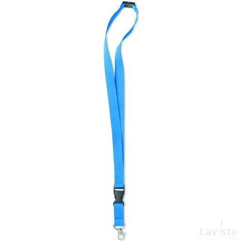 Lanyard, metalen haak. 20 mm Lany turquoise