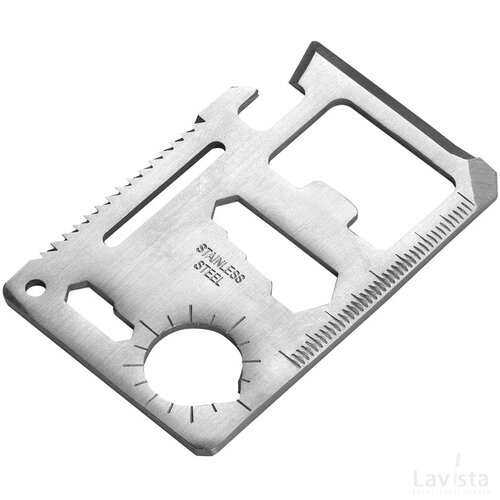 Creditcard multitool met 11 functies Zilver