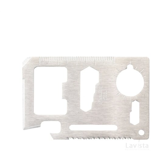 Creditcard multitool met 11 functies Zilver