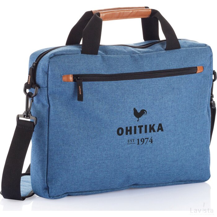 PVC vrije fashion duo tone laptop tas blauw