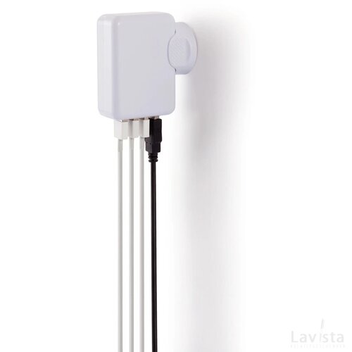 Reisstekker met 4 USB poorten wit
