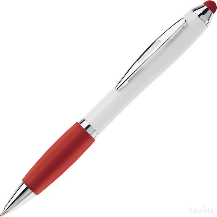 Balpen Hawaï stylus hardcolour wit / rood