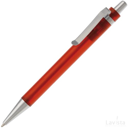 Balpen Antarctica metalen clip frosted rood