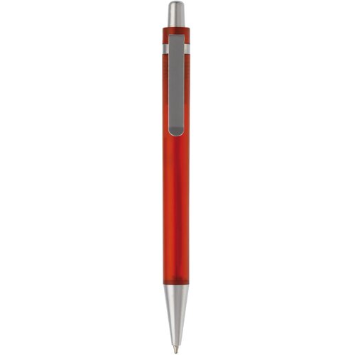 Balpen Antarctica metalen clip frosted rood