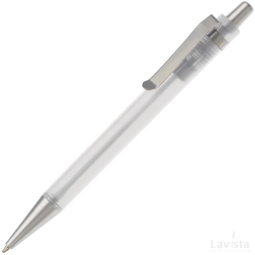 Balpen Antarctica metalen clip frosted wit