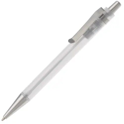 Balpen Antarctica metalen clip frosted wit