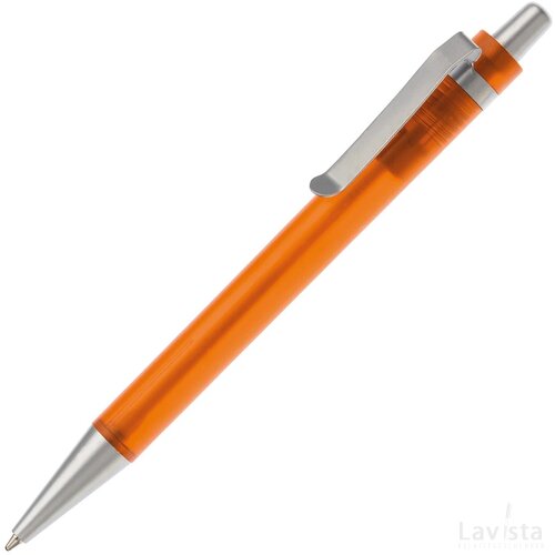 Balpen Antarctica metalen clip frosted oranje