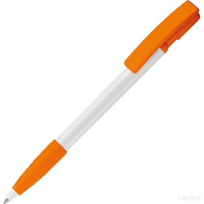 Balpen Nash grip hardcolour wit / oranje