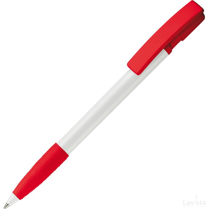 Balpen Nash grip hardcolour wit / rood