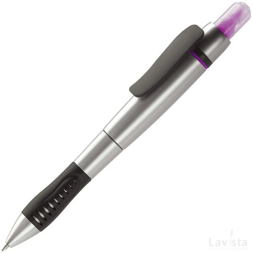 Balpen 2-in-1 hardcolour zilver / roze