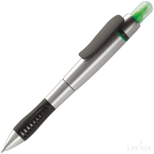 Balpen 2-in-1 hardcolour zilver / groen