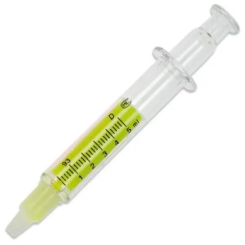 Markeerstift spuit transparant geel