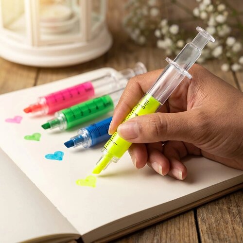 Markeerstift spuit transparant geel