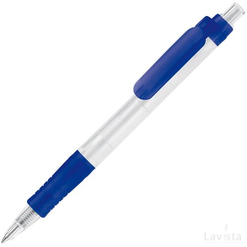 Balpen Vegetal Pen Clear transparant frosted donker blauw