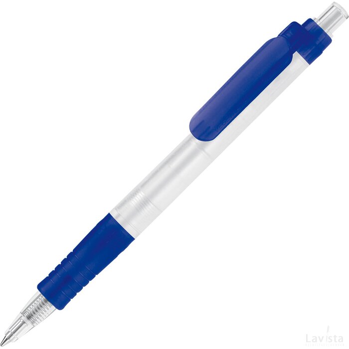 Balpen Vegetal Pen Clear transparant frosted donker blauw