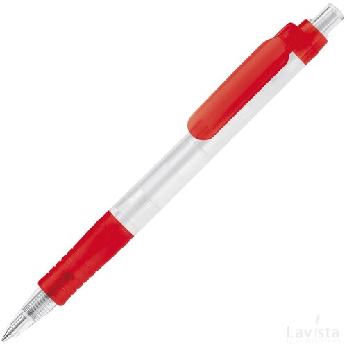 Balpen Vegetal Pen Clear transparant frosted rood