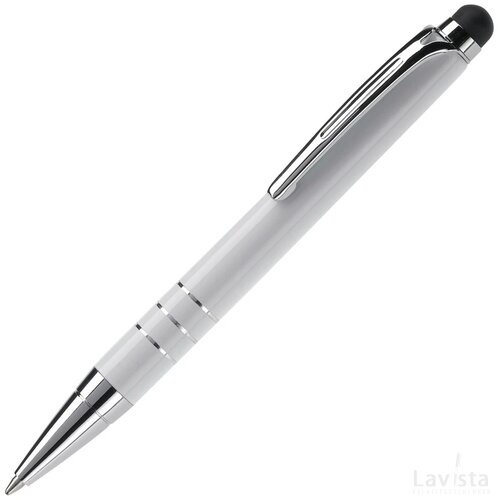 Balpen stylus metaal wit
