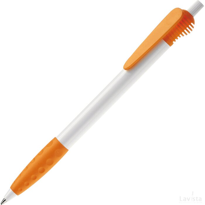 Balpen Cosmo grip hardcolour wit / oranje