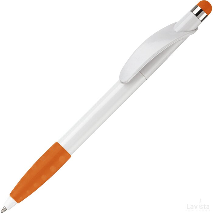 Balpen Cosmo stylus hardcolour wit / oranje