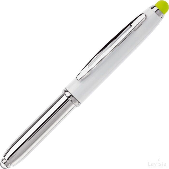 Balpen Shine stylus metaal wit / licht groen