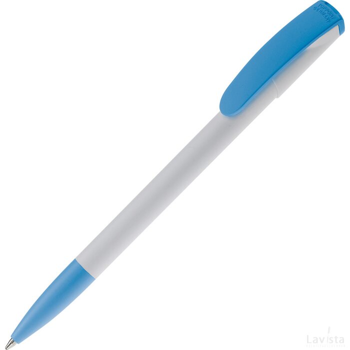 Balpen Deniro hardcolour wit / licht blauw