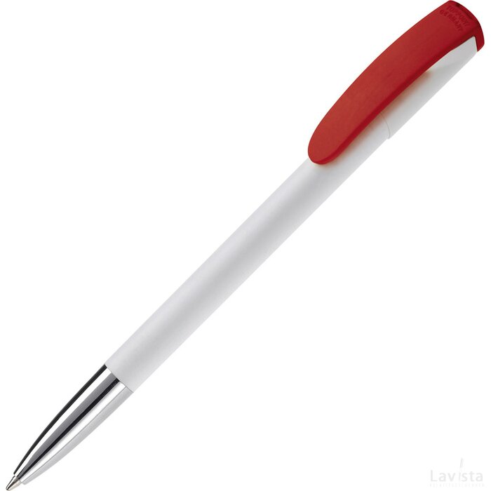 Balpen Deniro metal tip hardcolour wit / rood